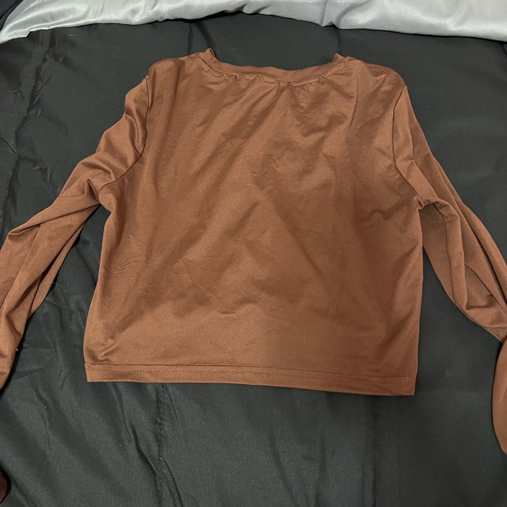 Brown Long Sleeve Women's Top